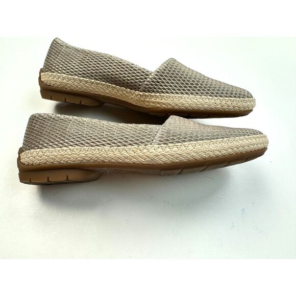 Paul Green Layla Espadrille Flats Women 3.5 US 6 EUC Textured Leather Beige Gray - Picture 3 of 15